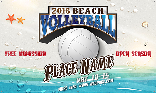 Volleyball Vinyl Banner- Beach Tournaments